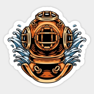 Vintage Deep Sea Diver Helmet Sticker